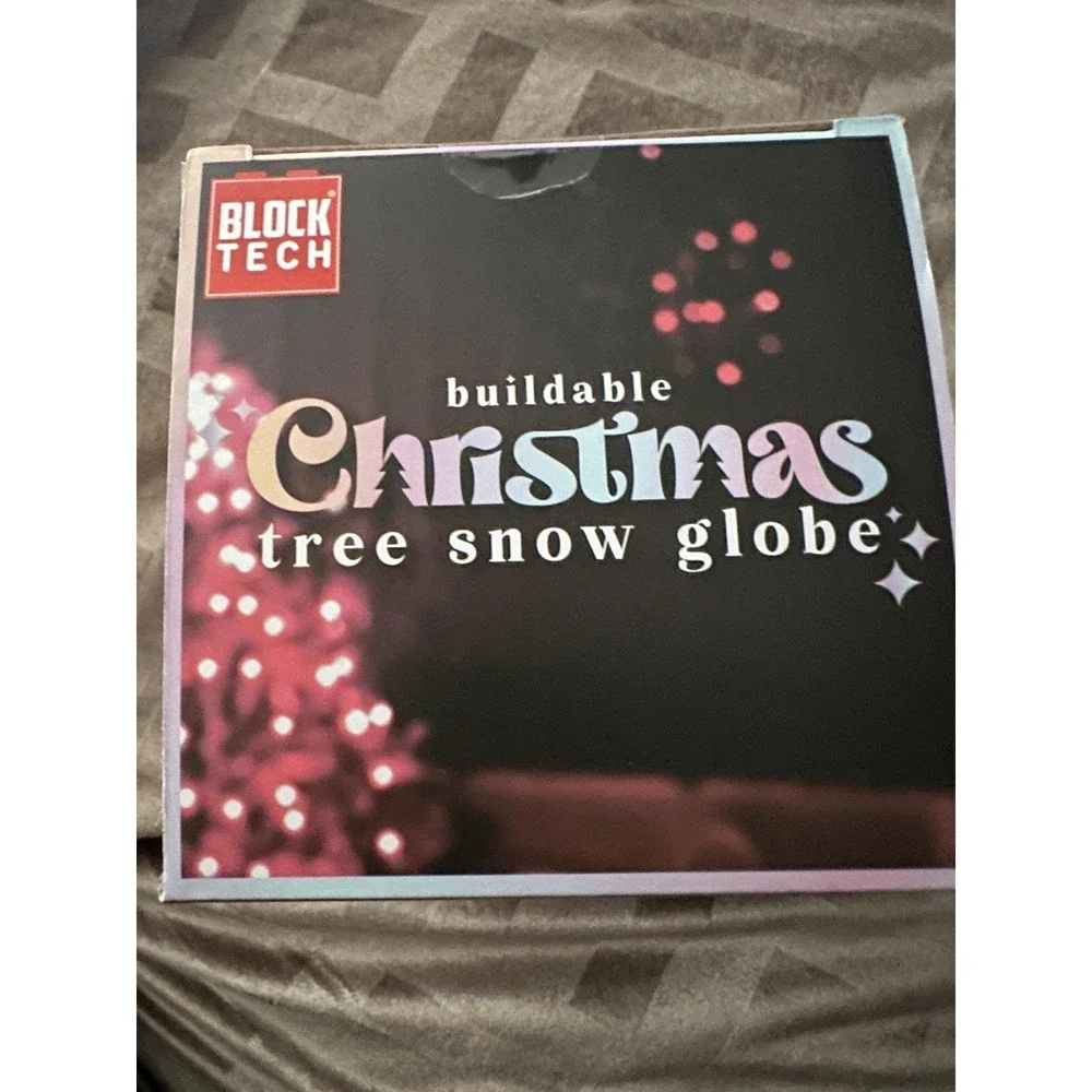 Block Tech Christmas Tree Snow Globe 283pcs Battery‎ Lights 8+ Building Set New